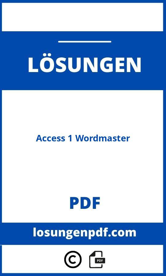 Access 1 Wordmaster Lösungen Pdf