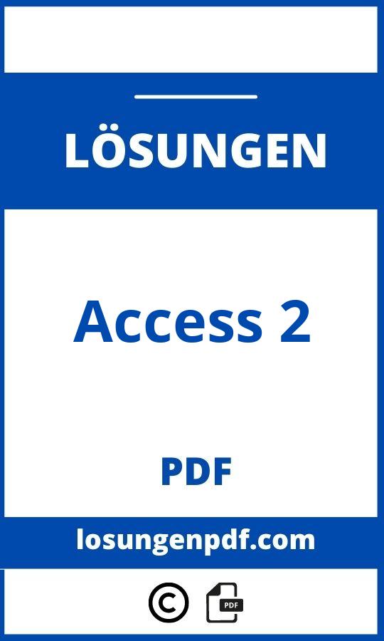 Access 2 Lösungen Pdf