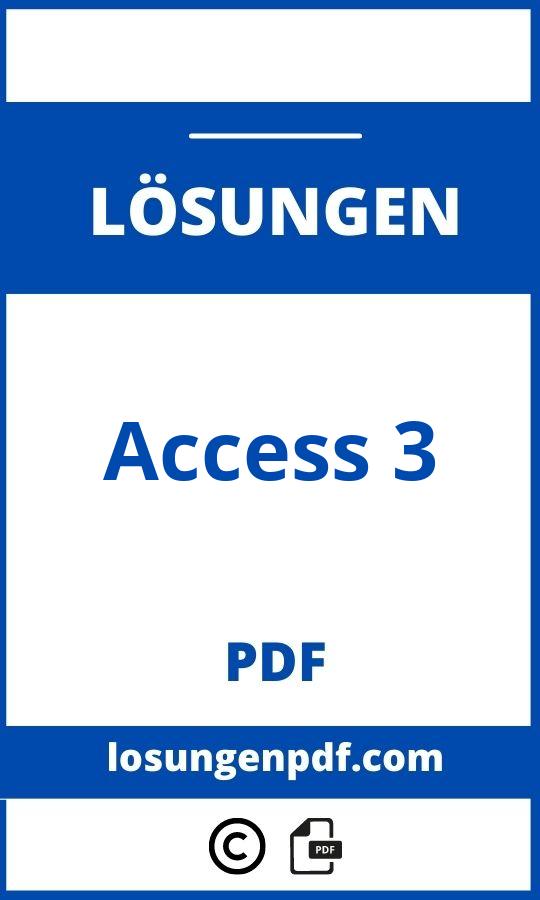 Access 3 Lösungen Pdf