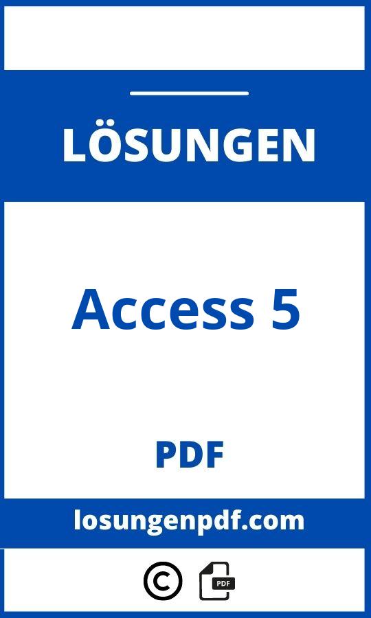 Access 5 Lösungen Pdf