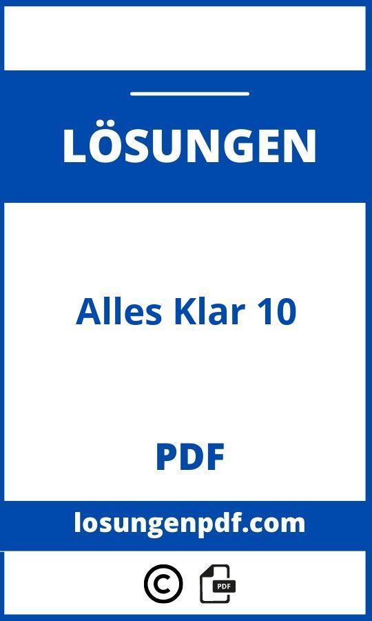 Alles Klar 10 Lösungen Pdf