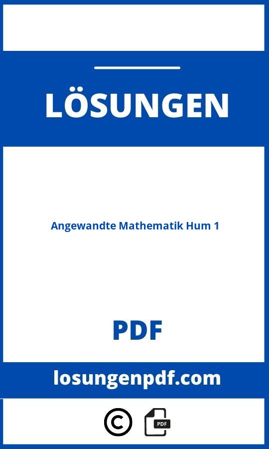 Angewandte Mathematik Hum 1 Lösungen Pdf