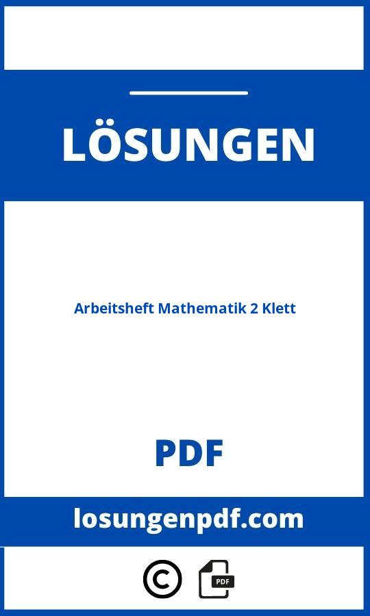 Arbeitsheft Mathematik 2 Klett Lösungen Pdf