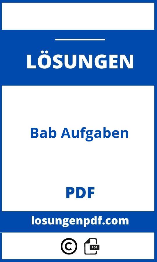 Bab Aufgaben Mit Lösungen Pdf