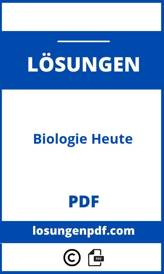 Biologie Heute Lösungen Pdf