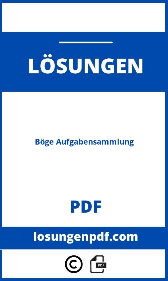 Böge Aufgabensammlung Lösungen Pdf