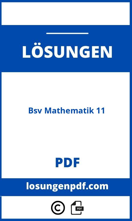 Bsv Mathematik 11 Lösungen Pdf