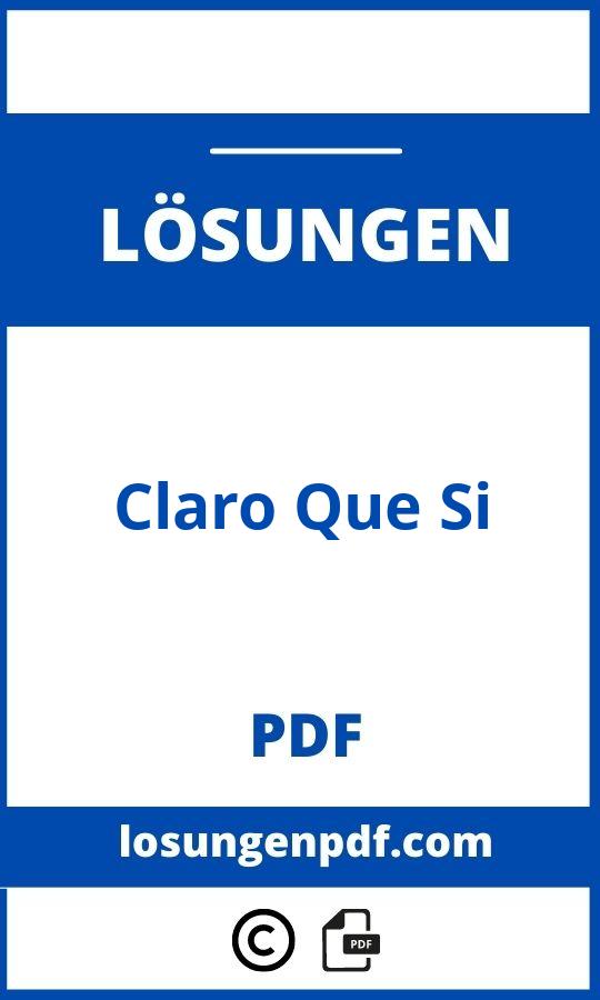 Claro Que Si Lösungen Pdf