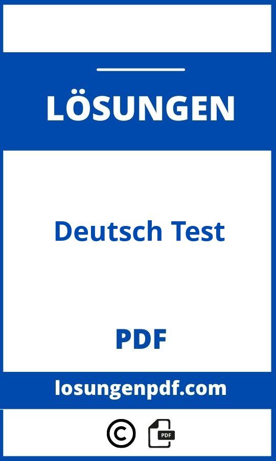 Deutsch Test Mit Lösungen Pdf