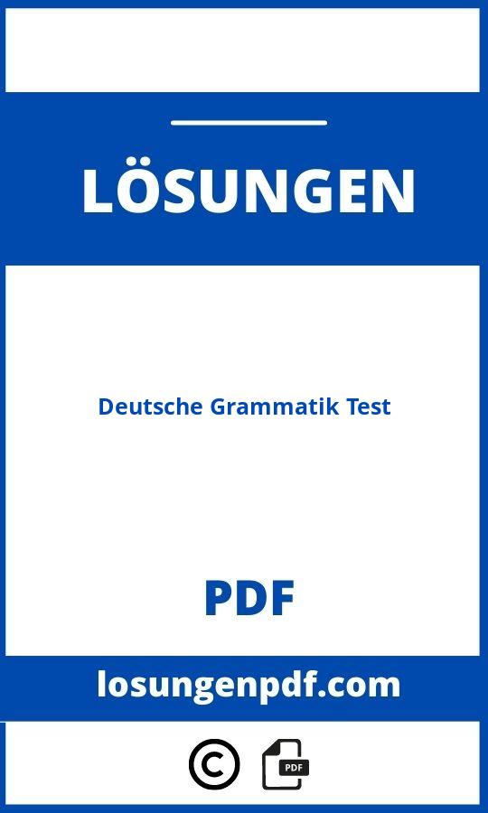 Deutsche Grammatik Test Mit Lösungen Pdf