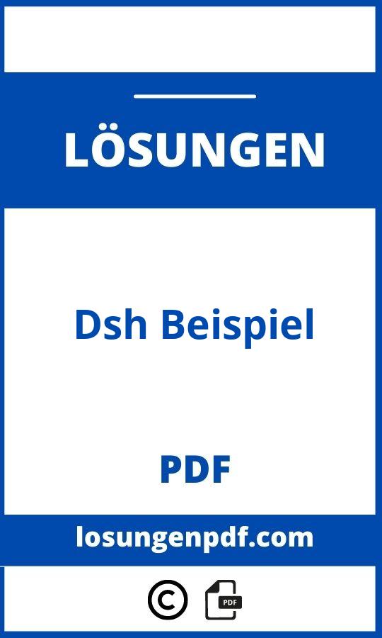 Dsh Beispiel Mit Lösungen Pdf