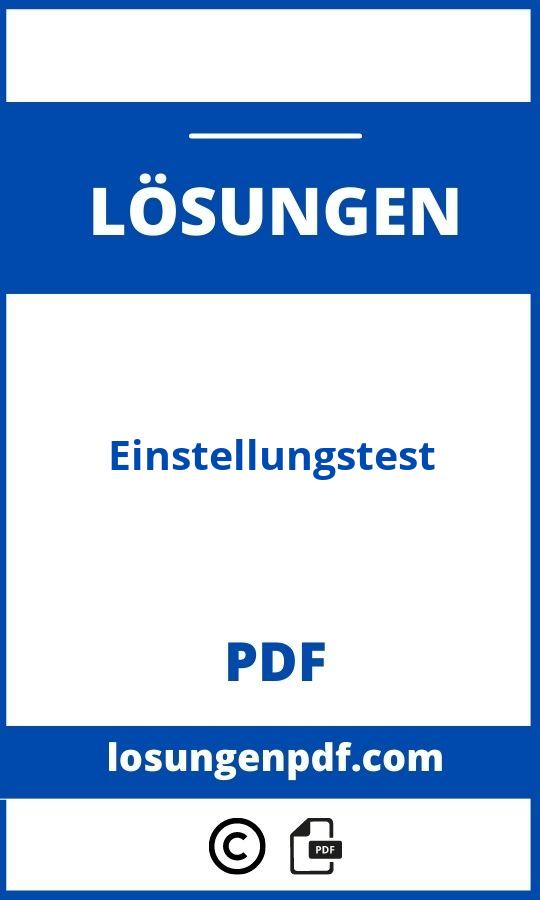 Einstellungstest Mit Lösungen Pdf