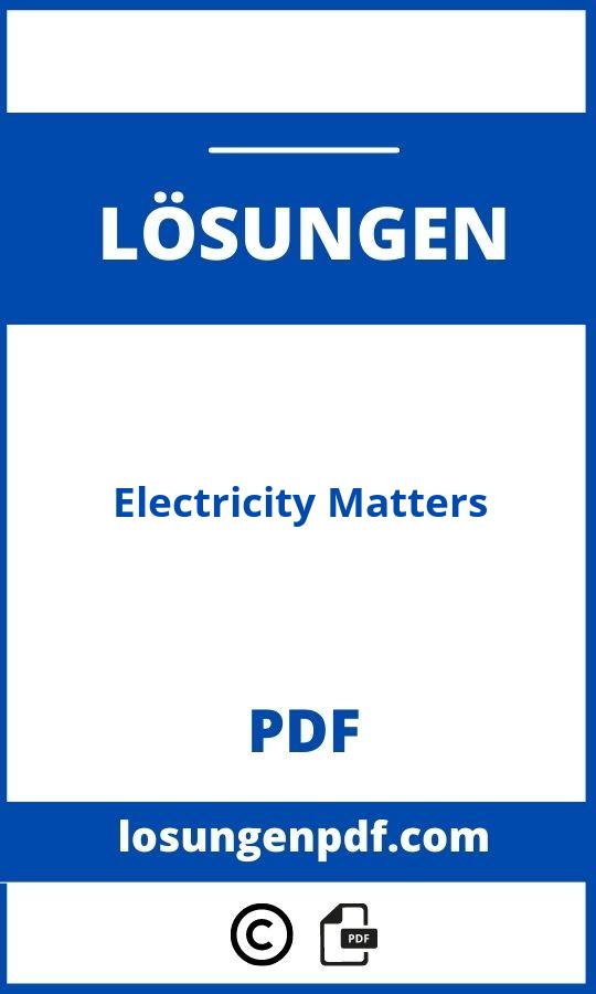 Electricity Matters Lösungen Pdf