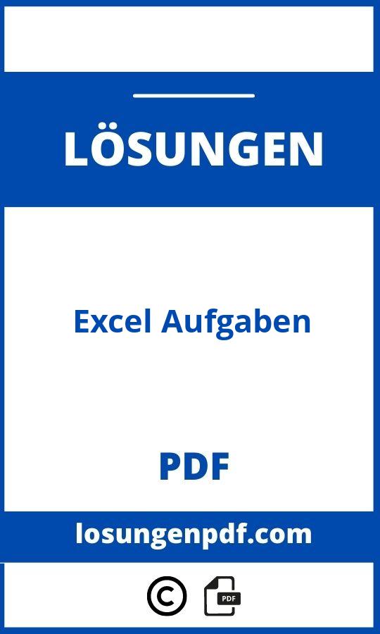 Excel Aufgaben Mit Lösungen Pdf