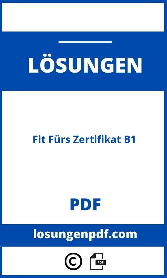 Fit Fürs Zertifikat B1 Lösungen Pdf