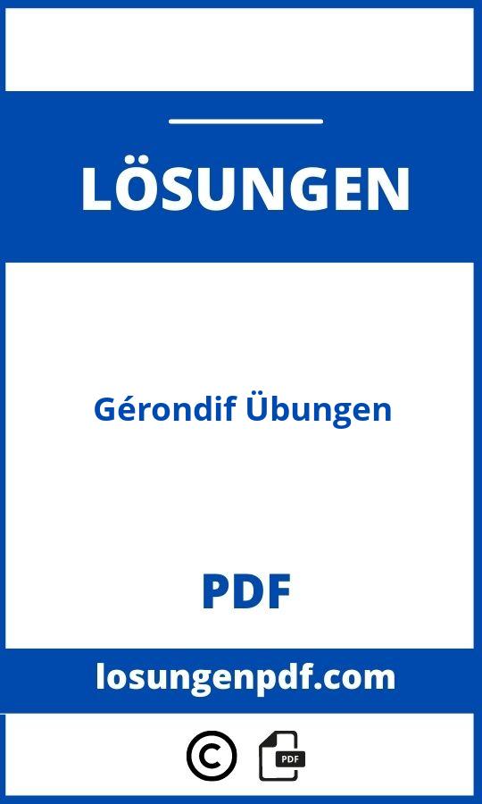 Gérondif Übungen Mit Lösungen Pdf