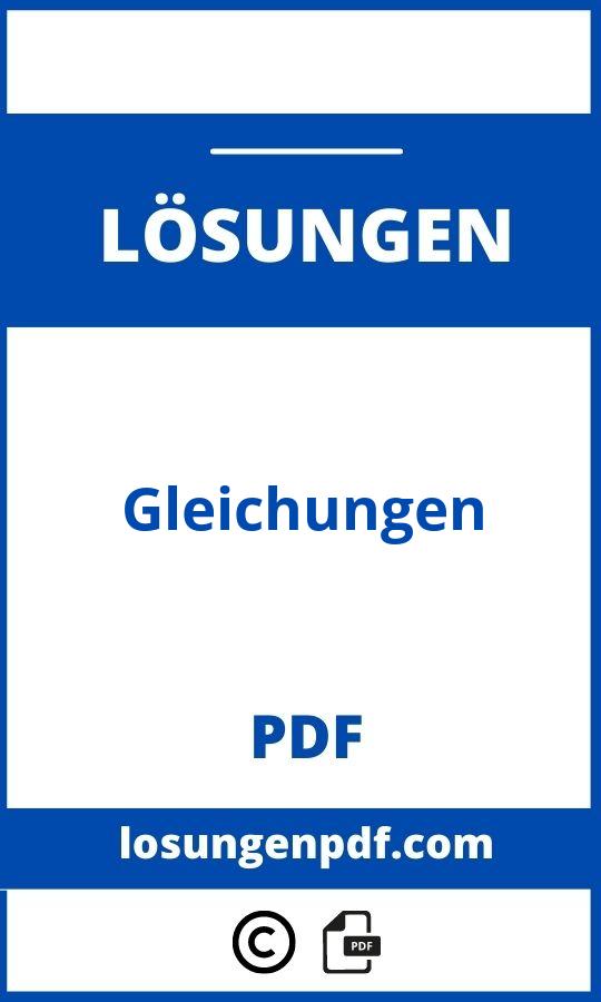 Gleichungen Mit Lösungen Pdf