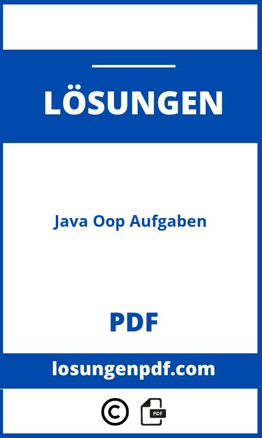 Java Oop Aufgaben Mit Lösungen Pdf