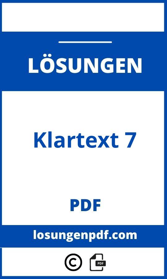 Klartext 7 Lösungen Pdf