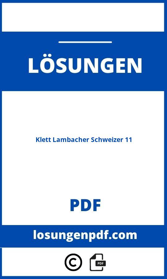 Klett Lambacher Schweizer 11 Lösungen Pdf