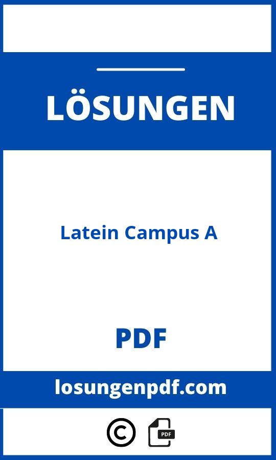 Latein Campus A Lösungen Pdf