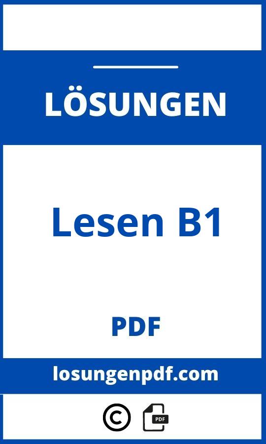 Lesen B1 Mit Lösungen Pdf