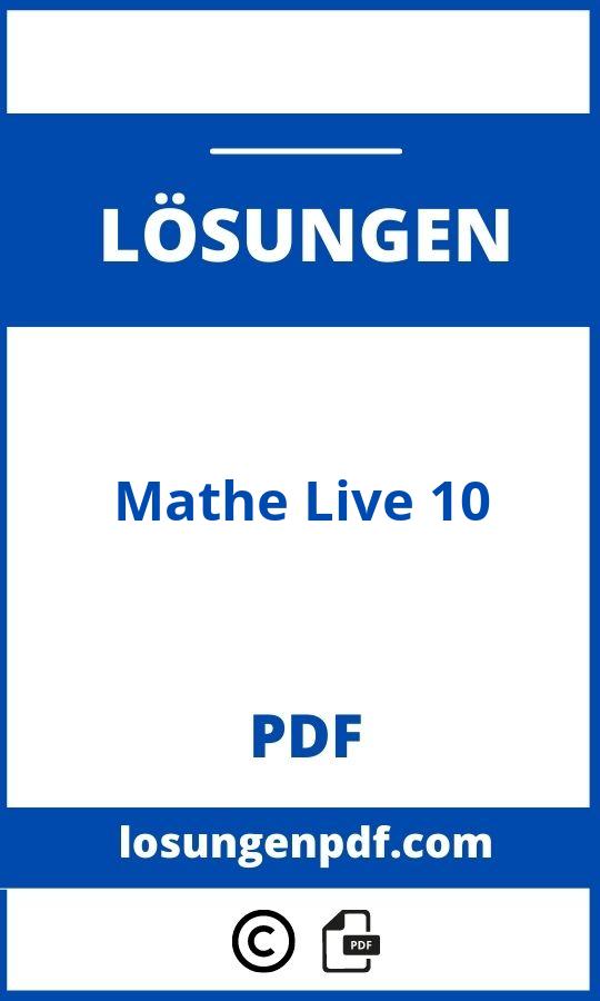 Mathe Live 10 Lösungen Pdf