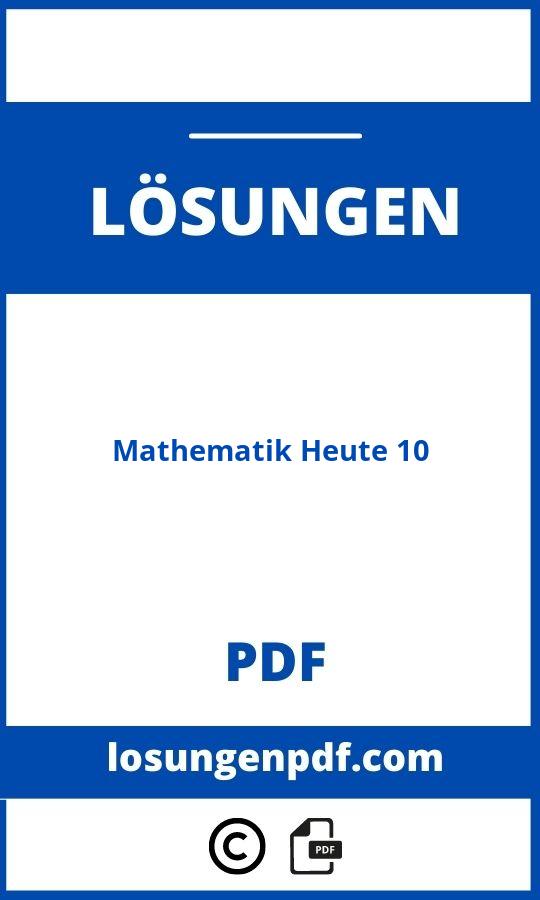 Mathematik Heute 10 Lösungen Pdf