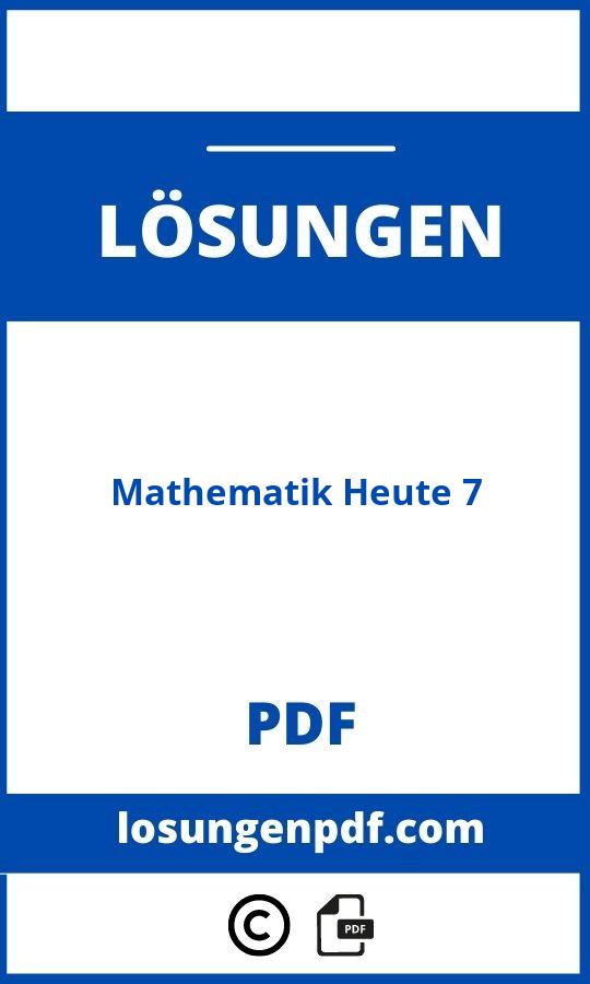 Mathematik Heute 7 Lösungen Pdf