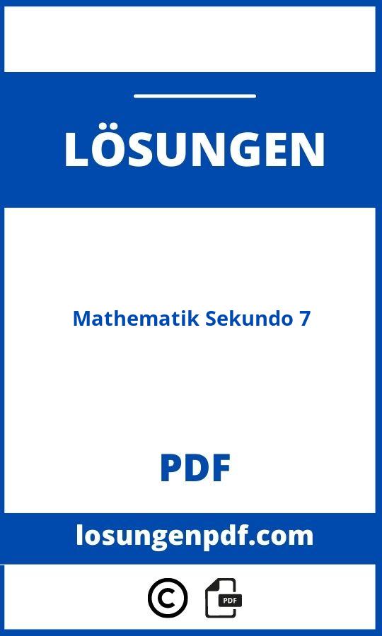 Mathematik Sekundo 7 Lösungen Pdf