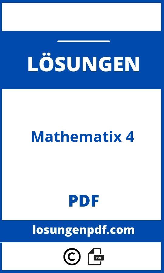 Mathematix 4 Lösungen Pdf