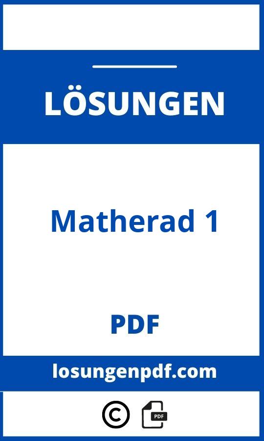 Matherad 1 Lösungen Pdf