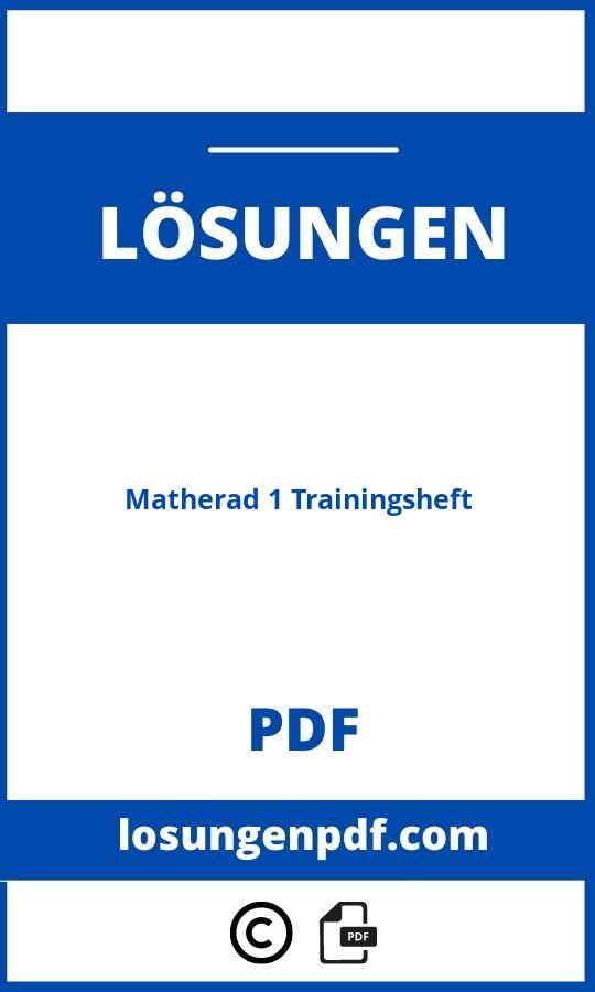 Matherad 1 Trainingsheft Lösungen Pdf