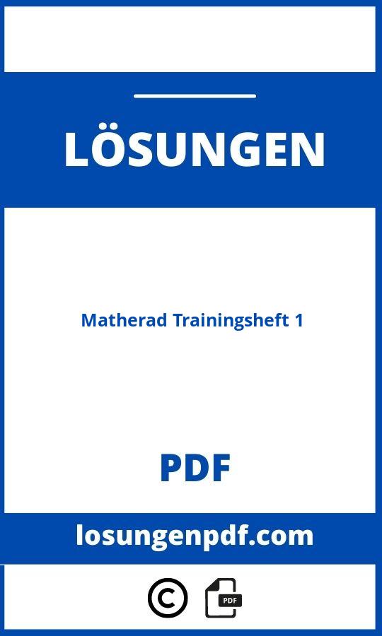 Matherad Trainingsheft 1 Lösungen Pdf