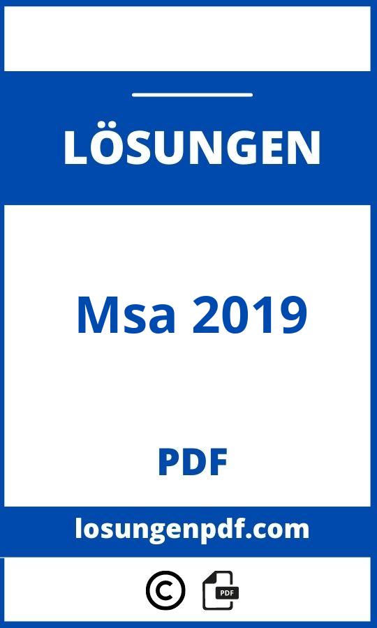 Msa 2019 Lösungen Pdf