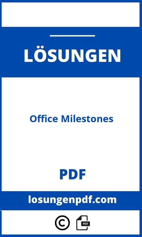 Office Milestones Lösungen Pdf