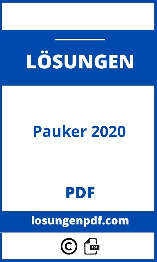 Pauker 2020 Lösungen Pdf