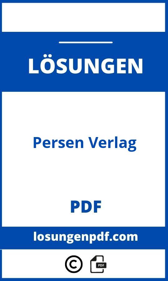 Persen Verlag Lösungen Pdf