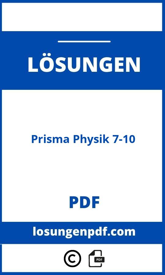 Prisma Physik 7-10 Lösungen Pdf