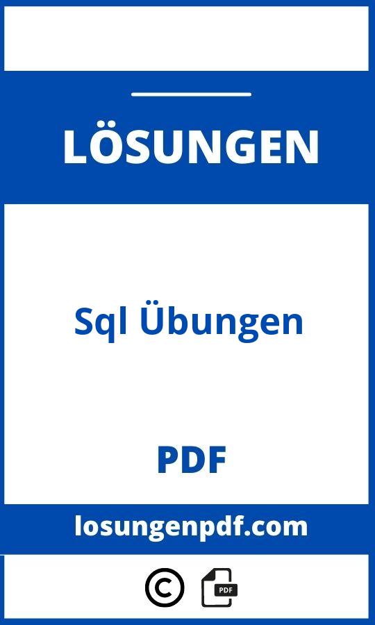 Sql Übungen Mit Lösungen Pdf