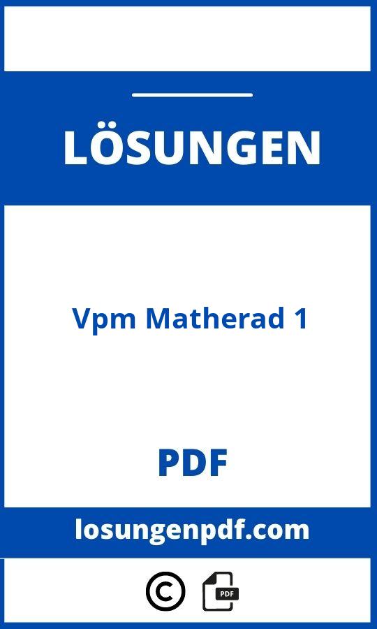 Vpm Matherad 1 Lösungen Pdf